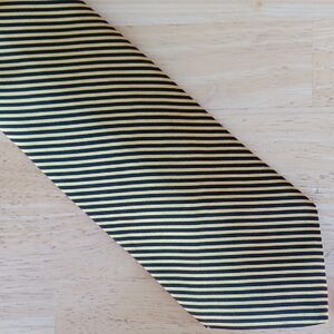 Brioni Black and Gold Striped *PRINT* Tie